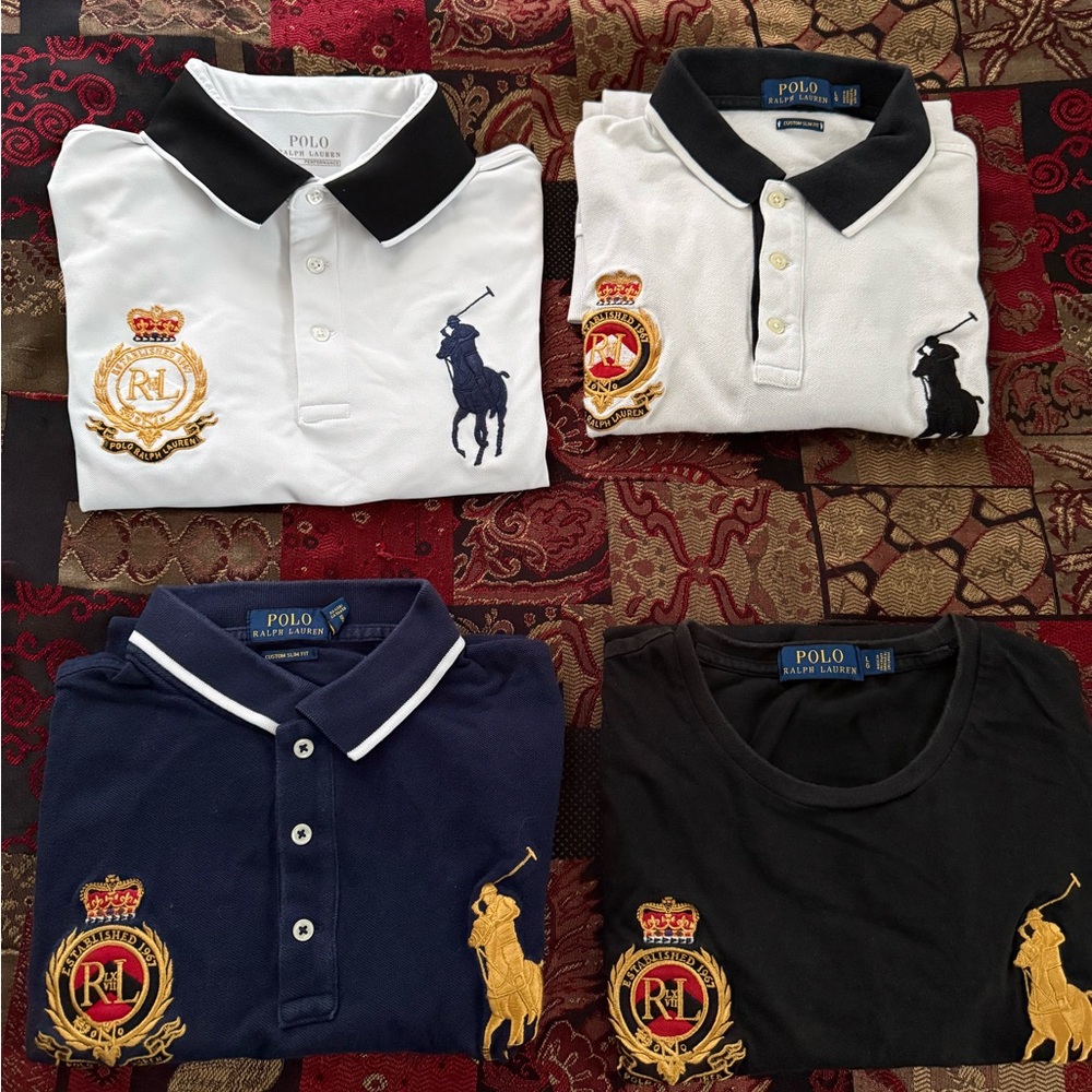 Polo Ralph Lauren Bundle Lot(4) #3 Royal Crest/Big Pony Embroidered Polos